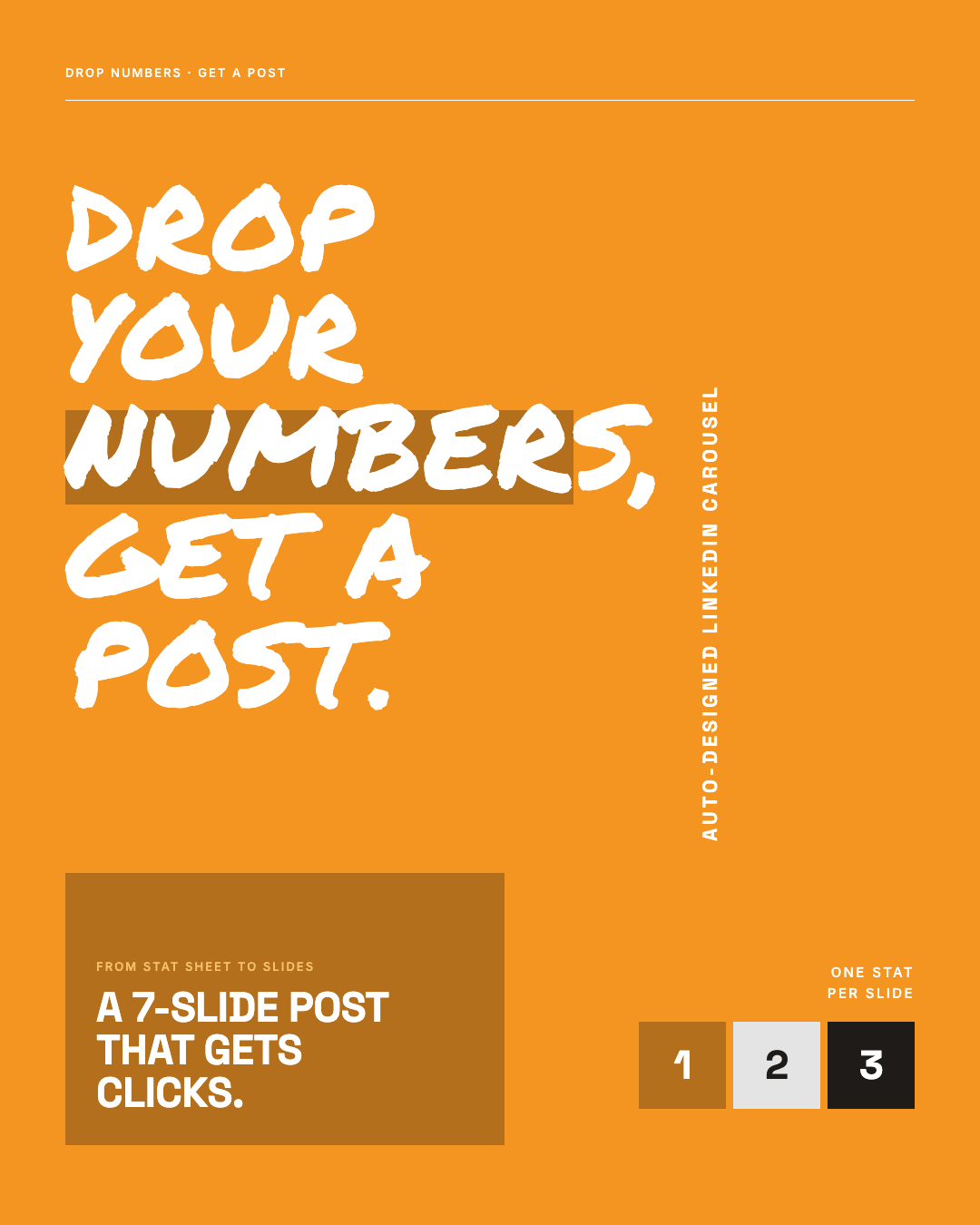 Stat sheet → designed LinkedIn carousel preview