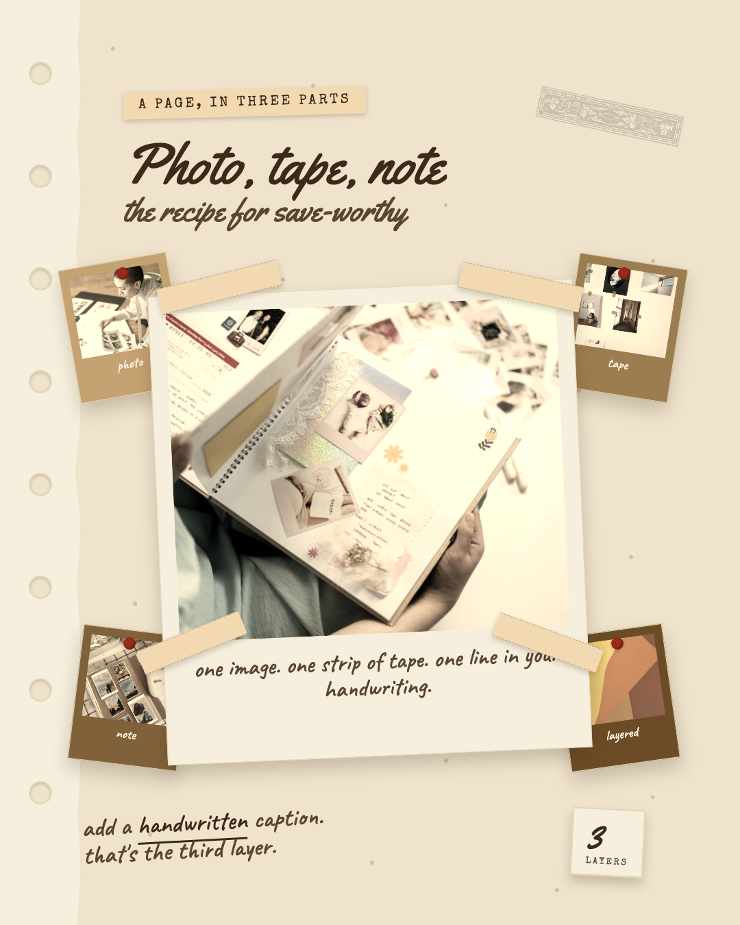 Vintage Scrapbook Beige — Layers preview