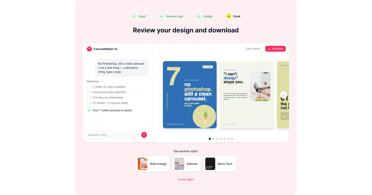 How to make a cafe / brand intro carousel