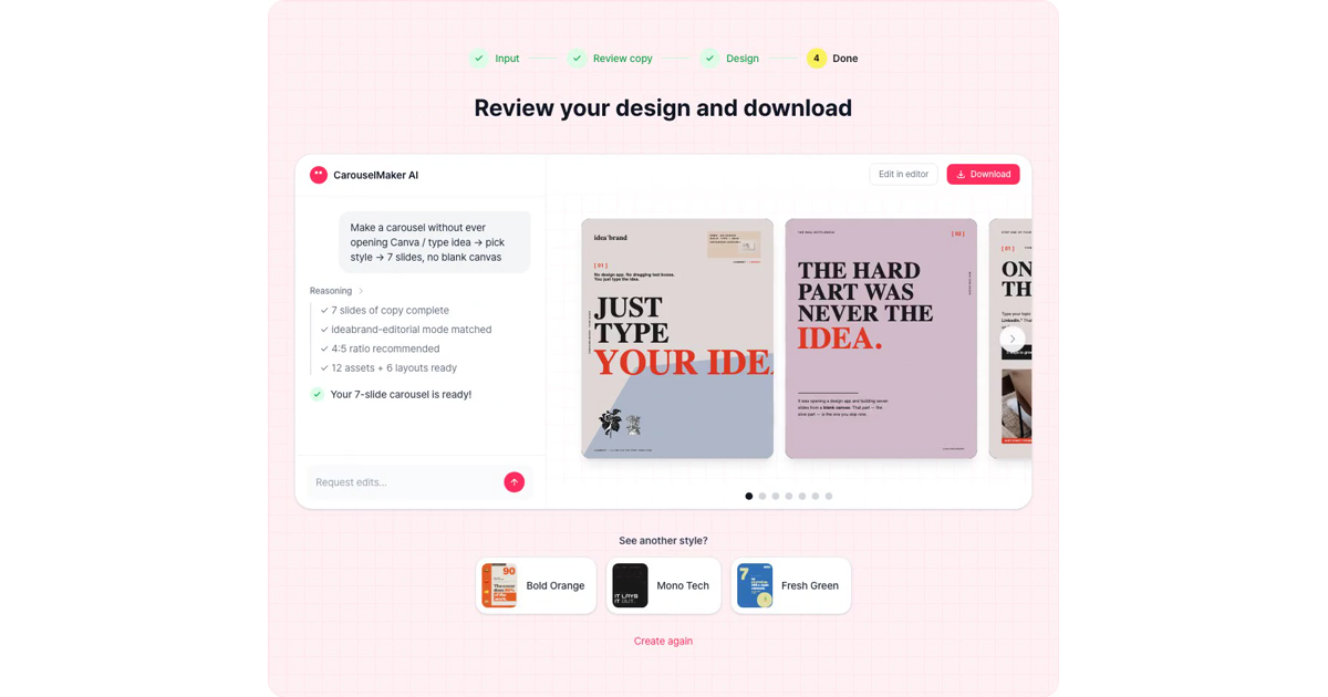 How to make a brand moodboard / lookbook carousel